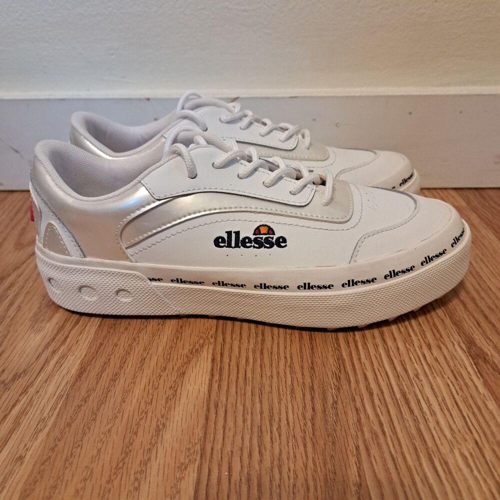 Ellesse ALZINA White Leather Sneakers Women's Size 6 Shoes Platform